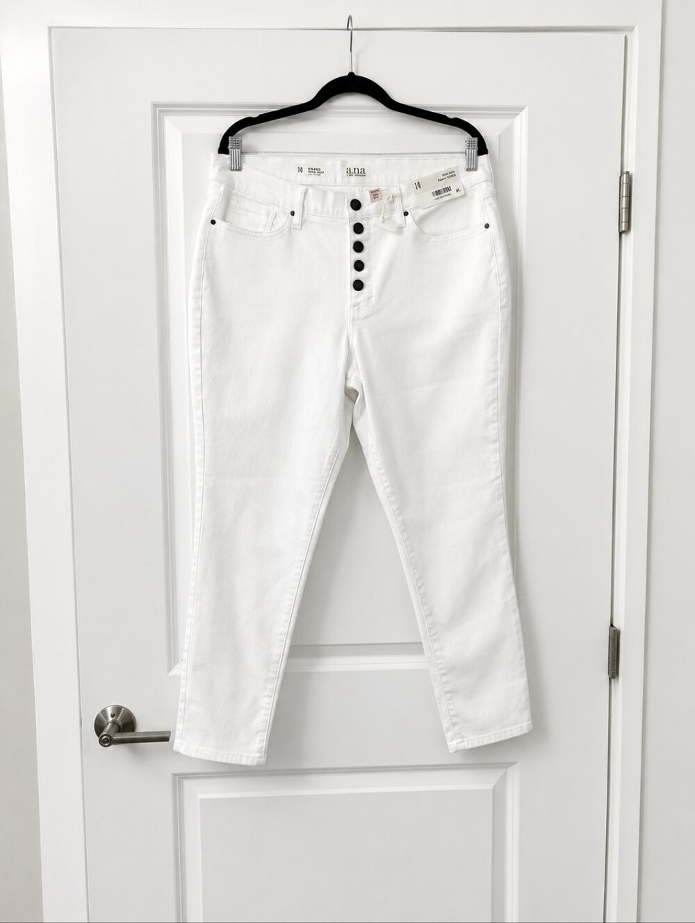 White High-Rise Button-Fly Skinny  Jeans Size 14 By a.n.a